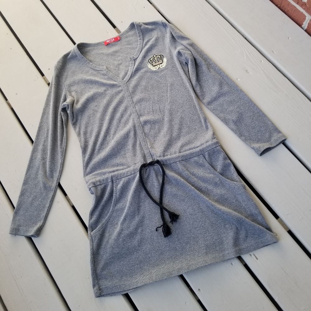 S gray jersey dress
